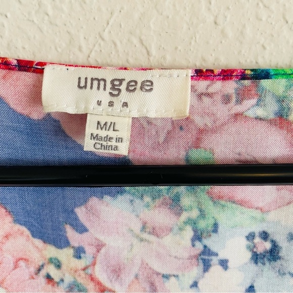 Umgee womans M/L open front kimono vibrant summer floral casual spring flowy - Picture 7 of 9